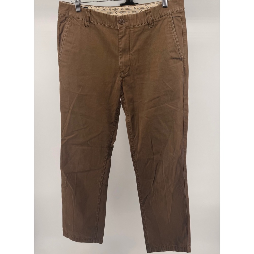 Pendleton Men's Brown Chinos Flat Front Cotton‎ Pants Size 33